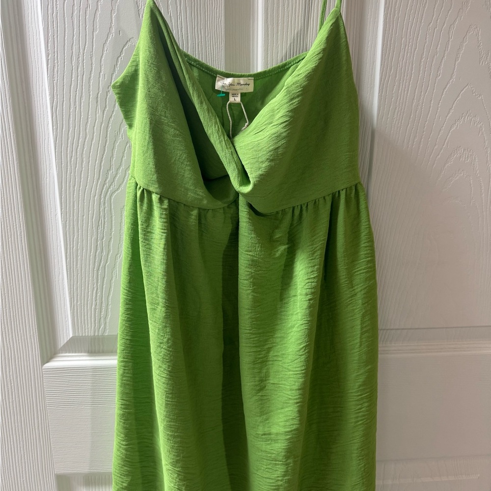 Green Sleeveless Babydoll Dress